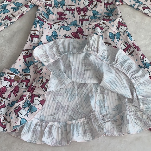 NWT Cheeky Plum Cup of Cheer Elara Knit Dress Snowmen 4T (mislabeled tag) - Picture 8 of 16